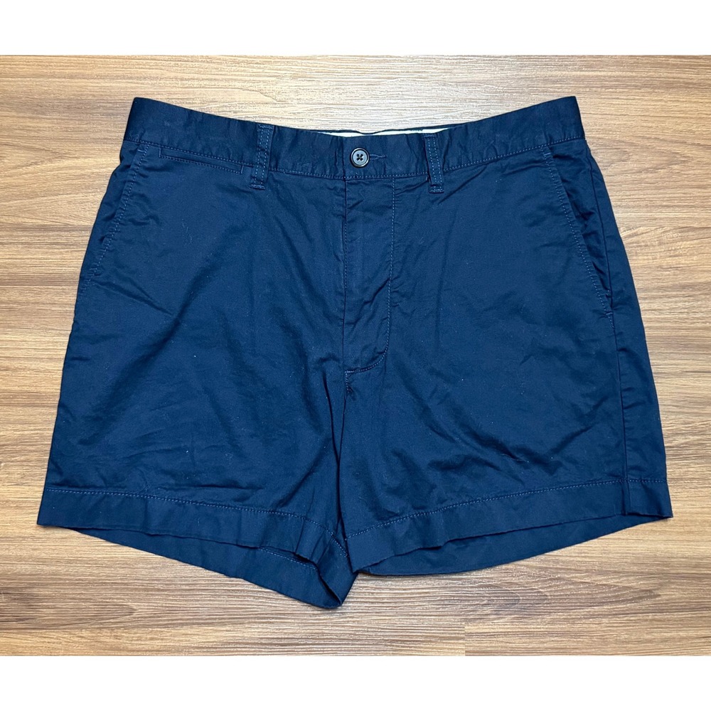 J.Crew Mens Portsider Shorts Navy Blue Stretch Flat Front Chino 5" Size 31